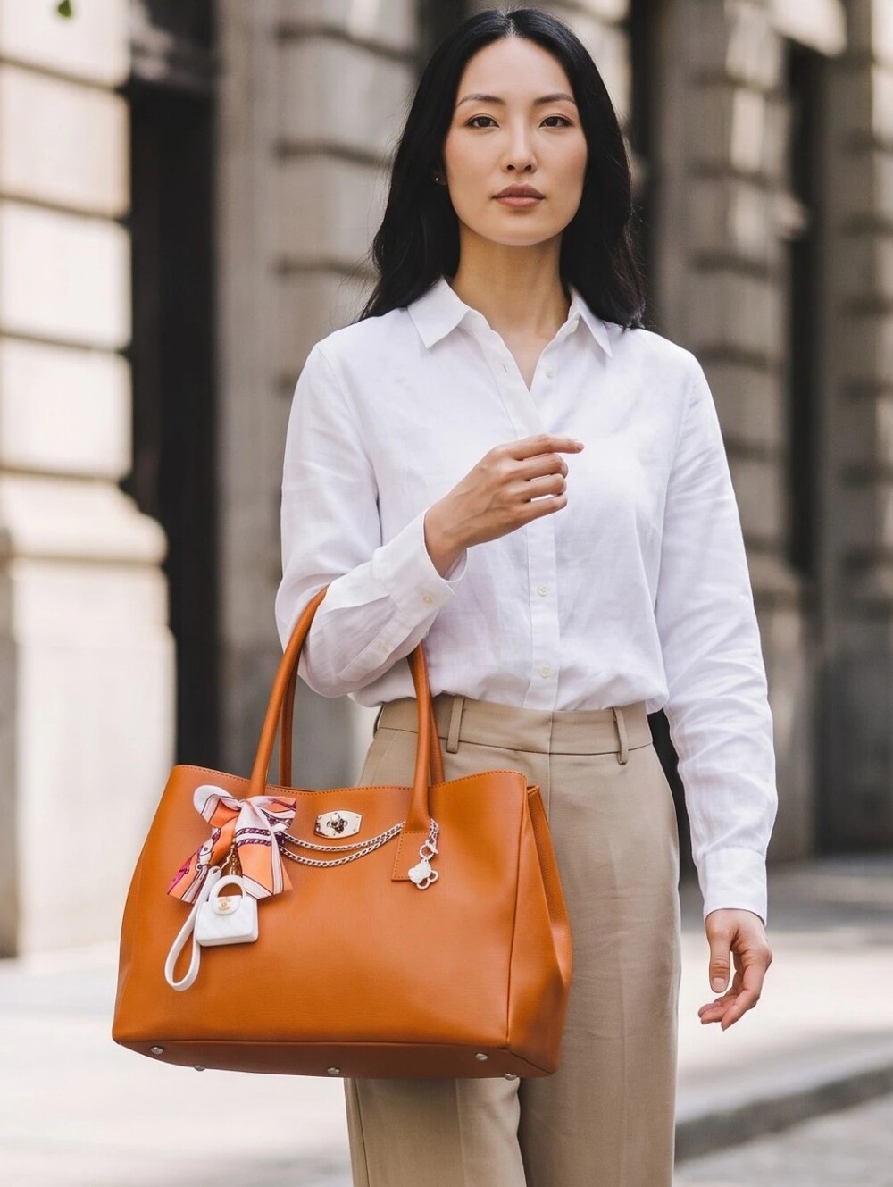 Furla Cognac Leather Satchel - Picture 5 of 11
